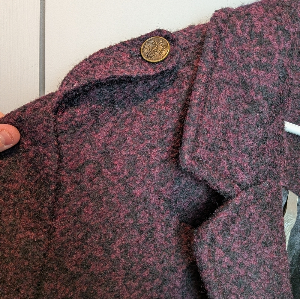PENNINGTONS Plus Size Winter Women Coat Size 4X Purple And Black Buttons Closure - Picture 6 of 13